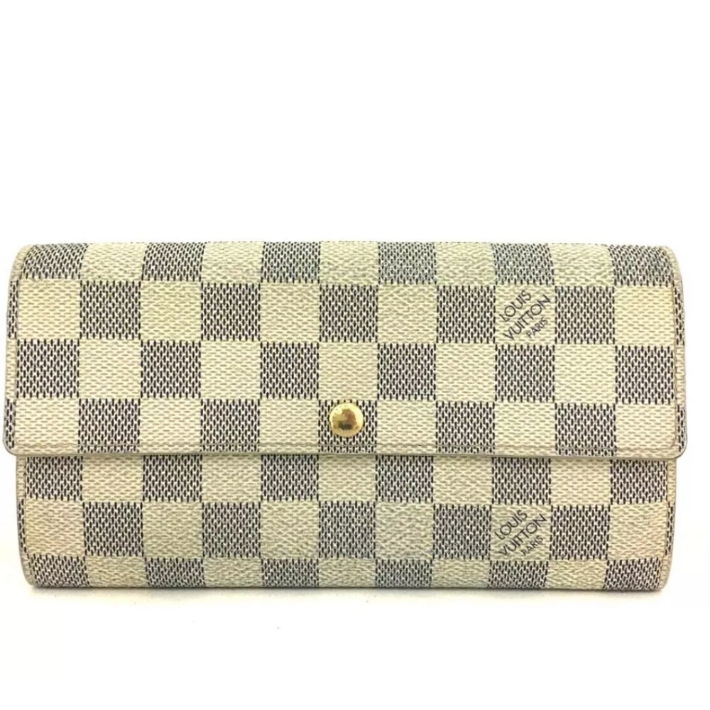 Louis Vuitton Damier Azur Porte Feuille Sarah Long Bifold Wallet